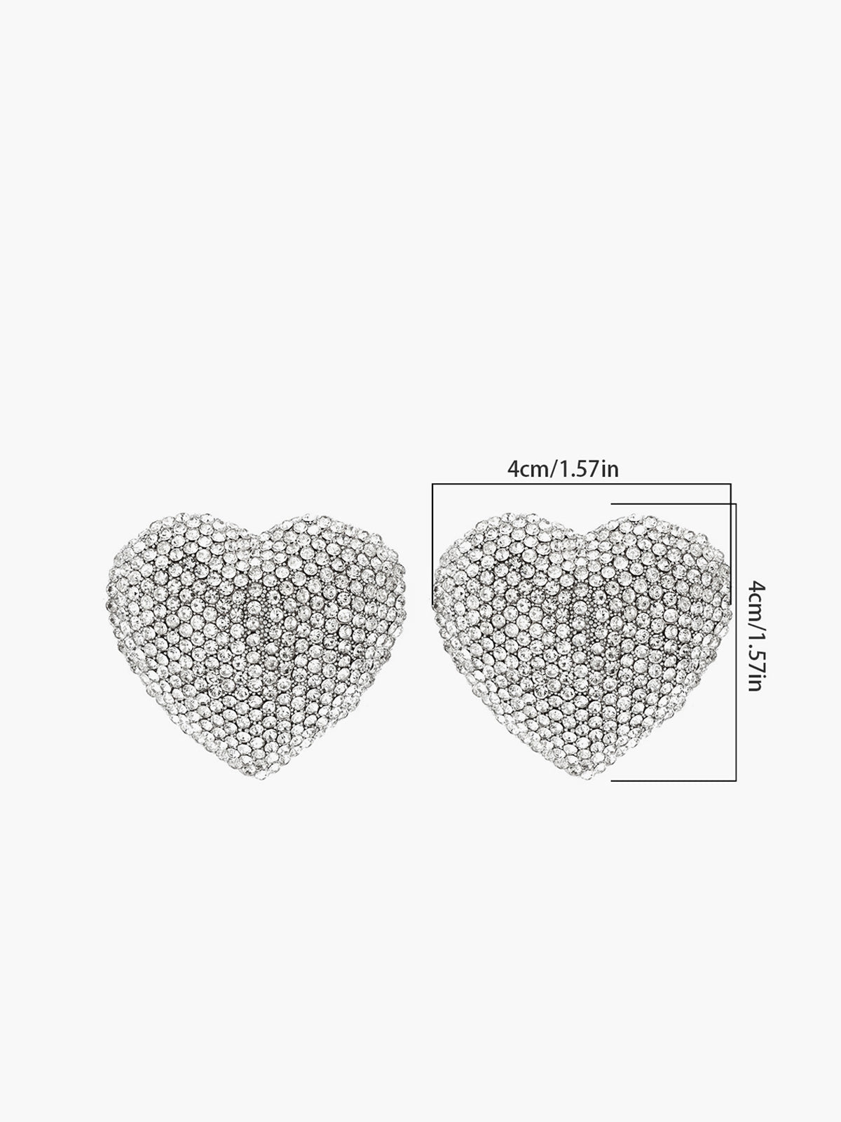 Rhinestone Kalp Küpe