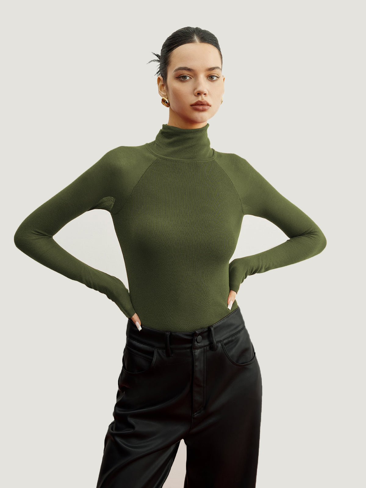 Transparent Sleeve Slim Fit Sweater