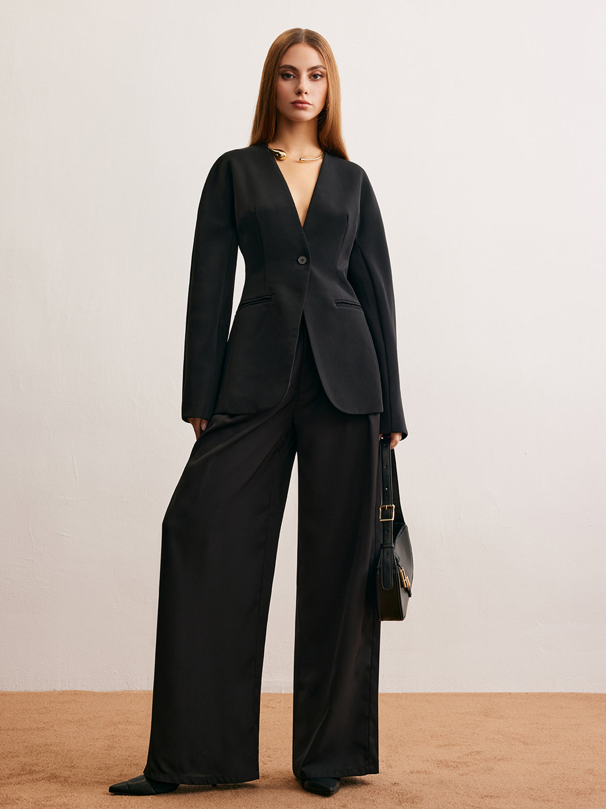 Kullanışlı Ayırıcı Düğme Sıkan Blazer