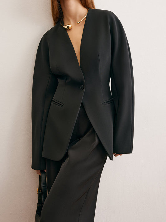 Kullanışlı Ayırıcı Düğme Sıkan Blazer