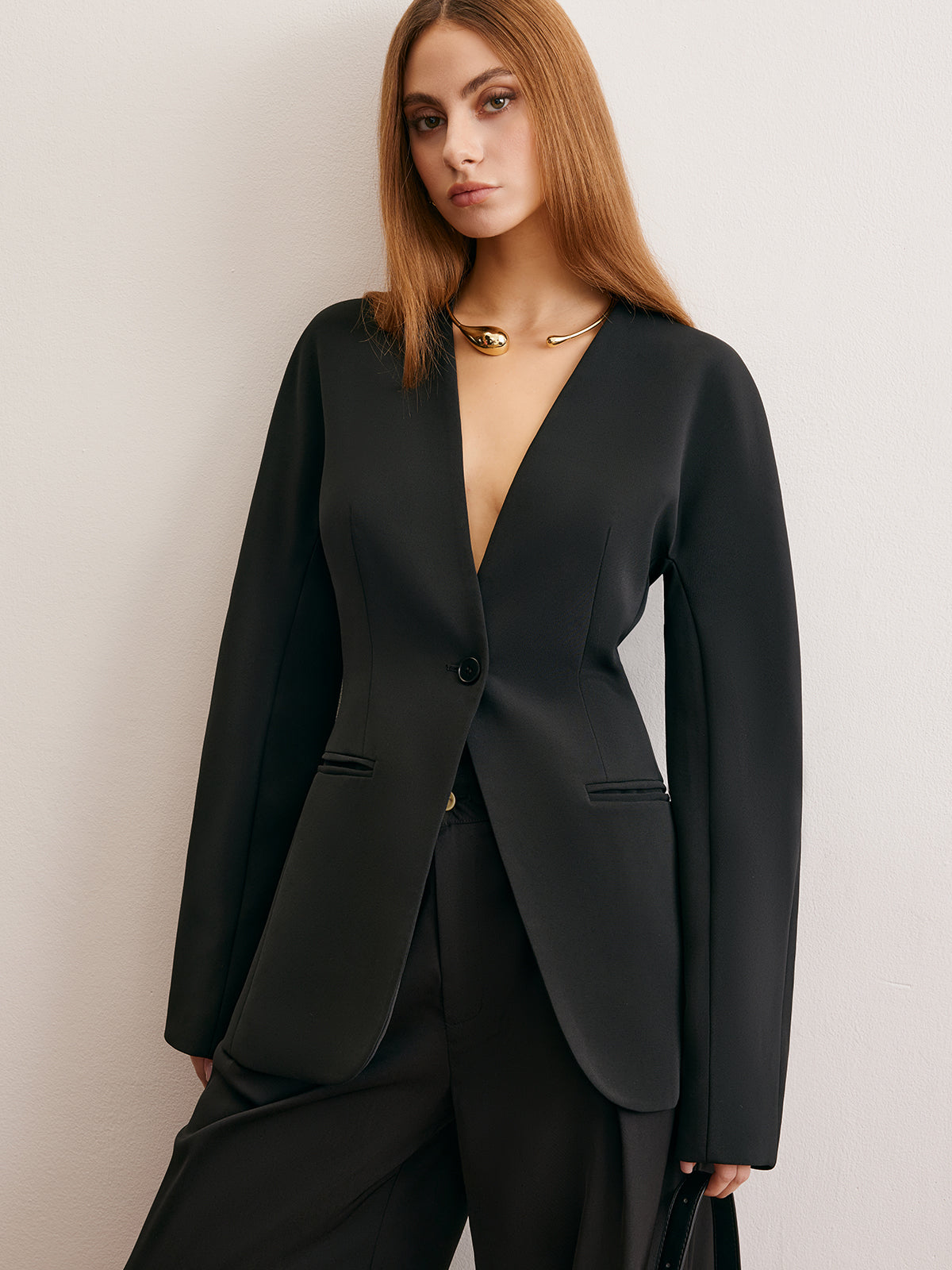 Kullanışlı Ayırıcı Düğme Sıkan Blazer