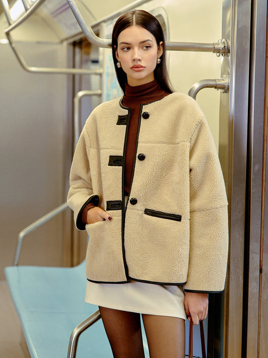 Düğme Yapay Kürk Kış Kabı