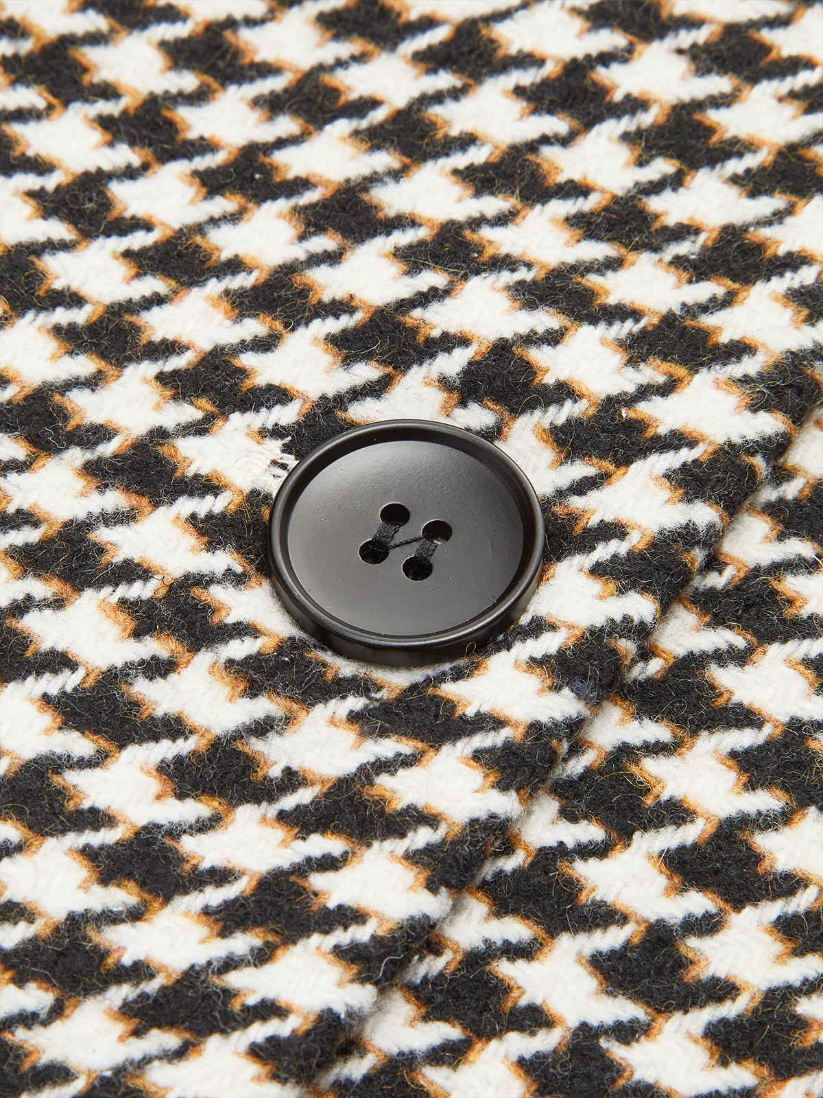 Houndstooth Kemerli Ayrık Ceket