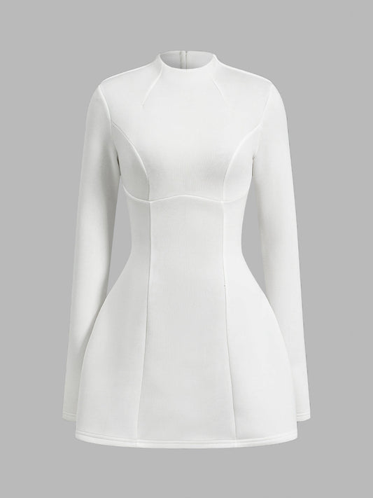 Sırtı Açık Skinny Fermuarlı Elbise