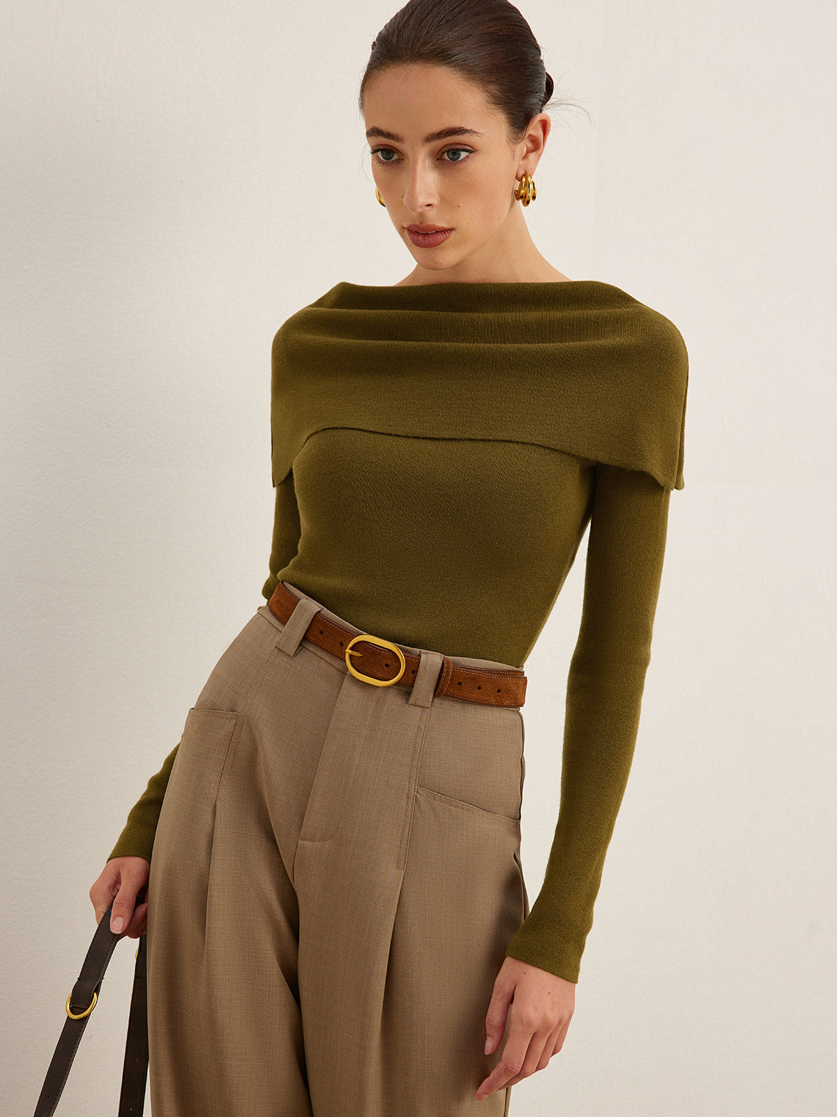 Yün Karışımlı Skinny Kazak