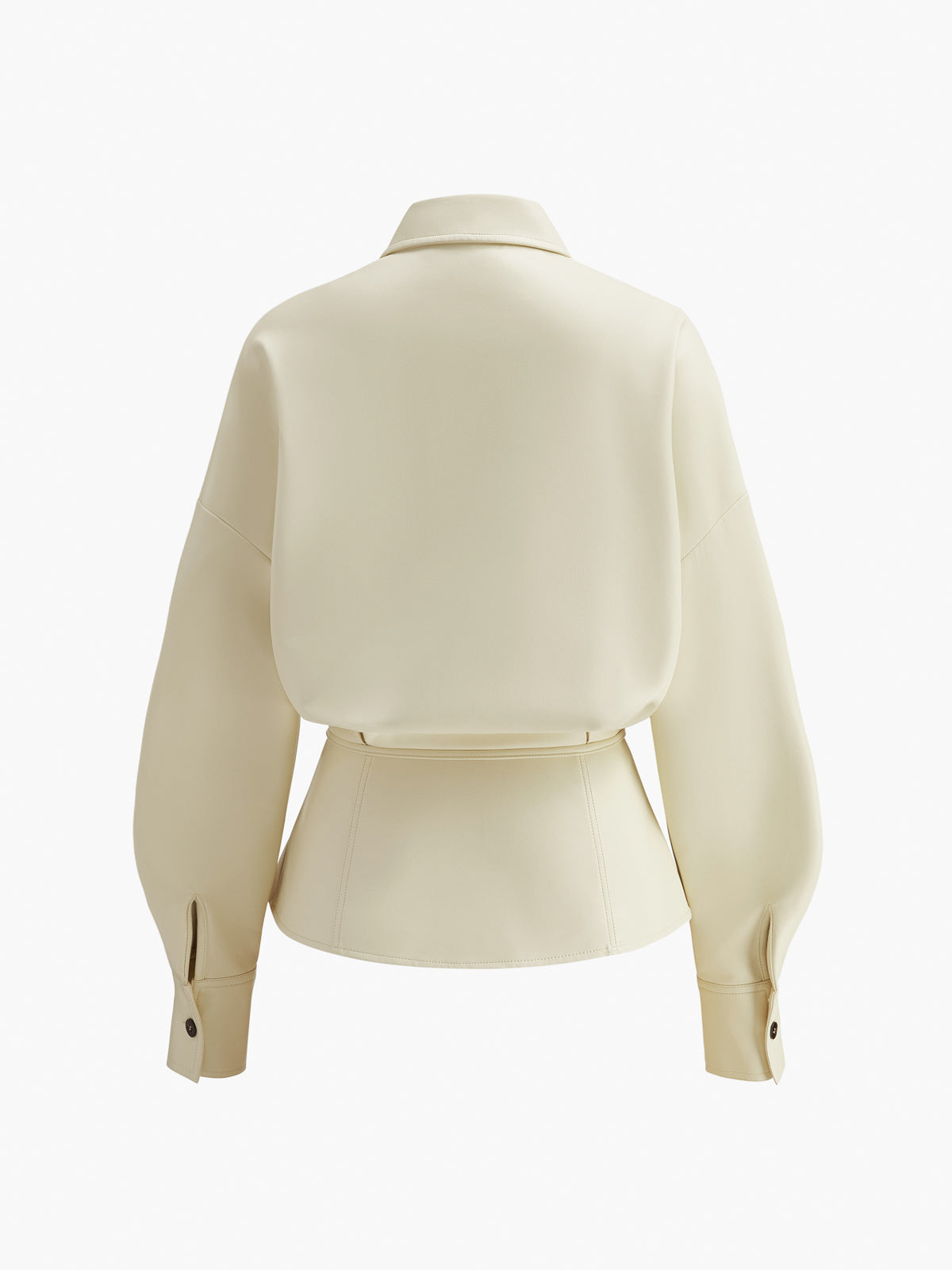 Kemer Olmadan Sahte Deri Düğmeli Polo Tişört