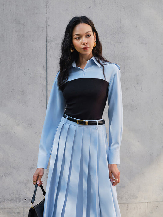 2'si 1 arada Skinny Panel Polo T-Shirt