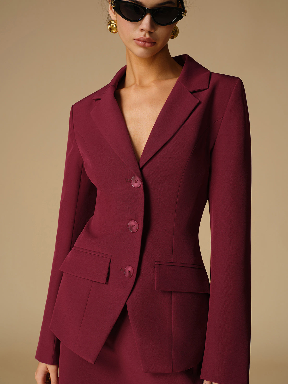 Slim Blazer Ayrılmış Buton