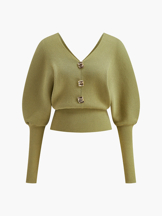 Düğüm Detaylı Leg-Of-Mutton Kol Kazak