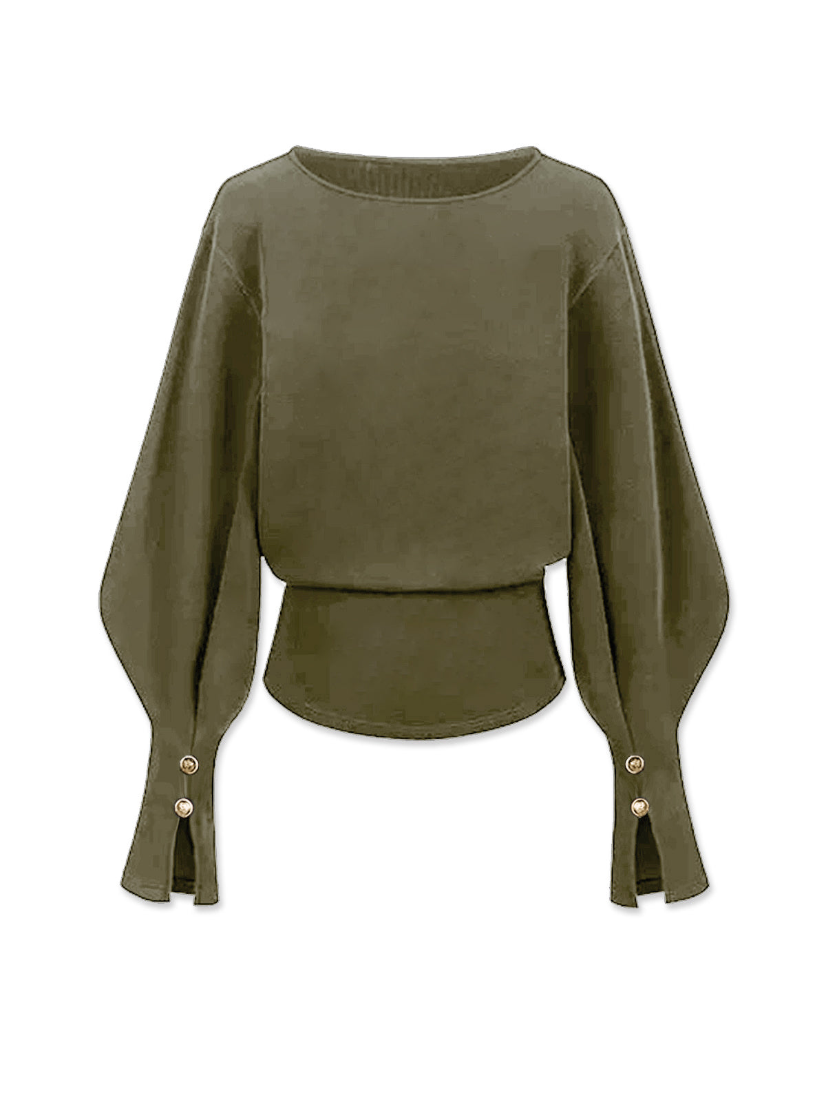 Büzgülü Kolları Olan Polar Sweatshirt