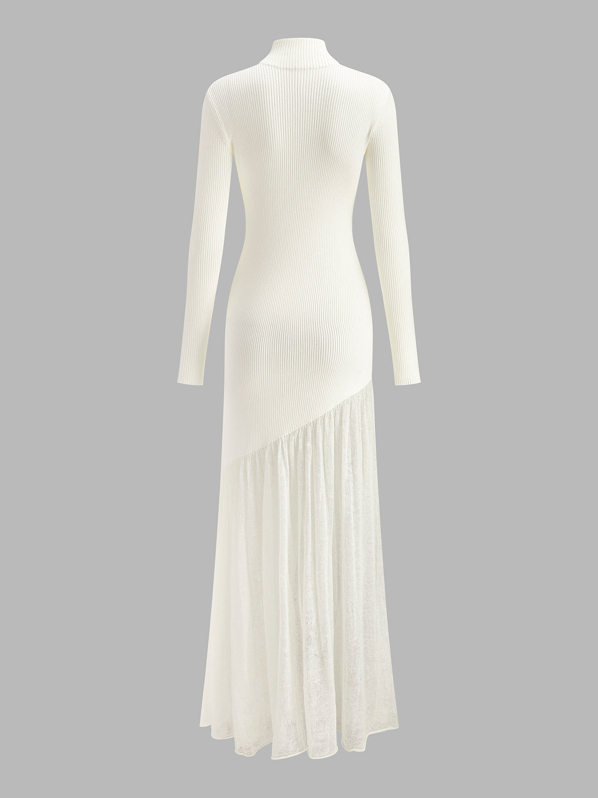 High Neck Pleated Panel Dress