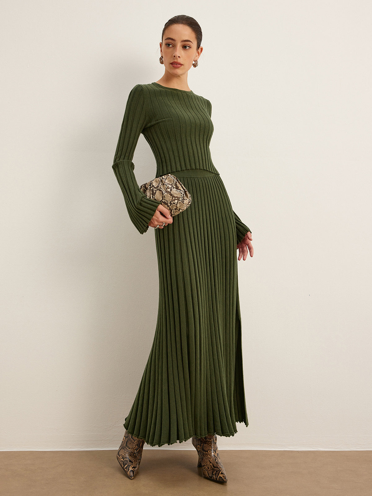 Marul Trim Ribbed Kısa Kazak