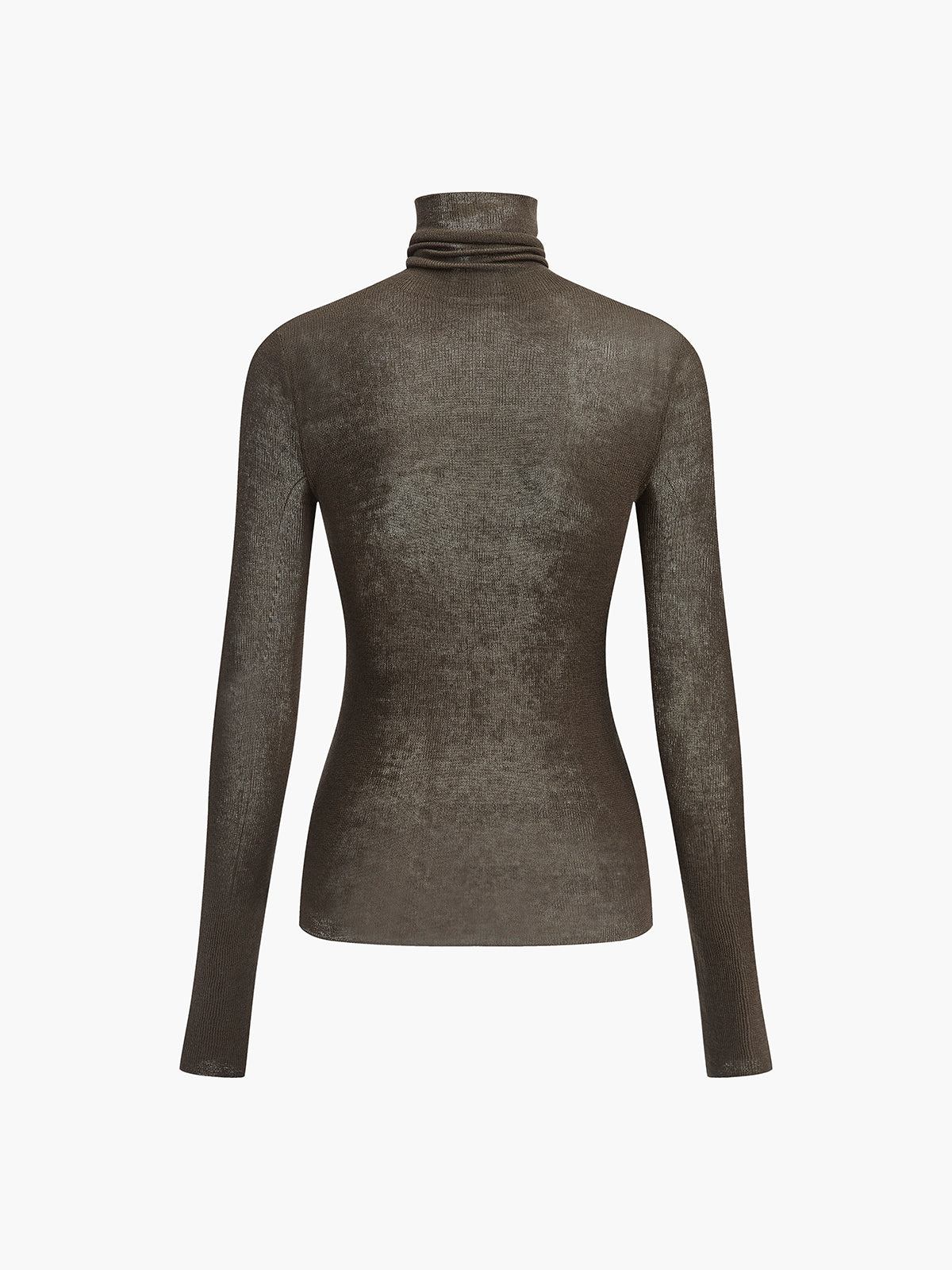 Wool Blend High Neck Transparent Sweater