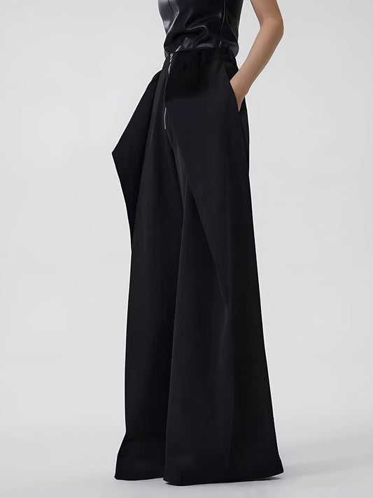 Düz Fermuarlı Pantolonlar