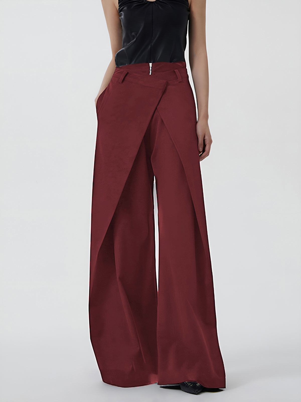 Düz Fermuarlı Pantolonlar