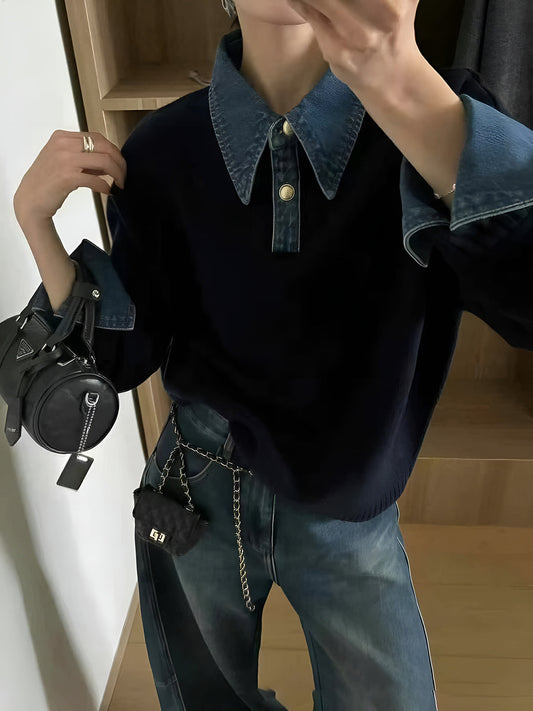 Ürün Adı: 2 Parça Panel Yuvarlak Yaka Kazak