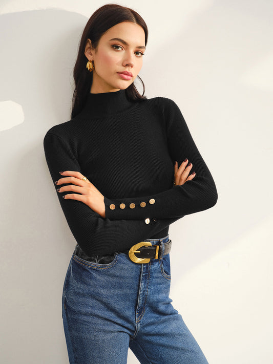 Çok Yönlü Mock Neck Skinny Kazak