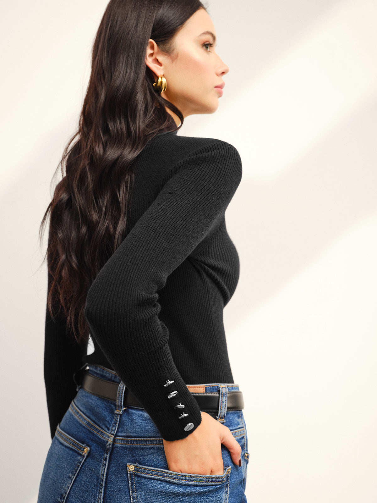 Çok Yönlü Mock Neck Skinny Kazak