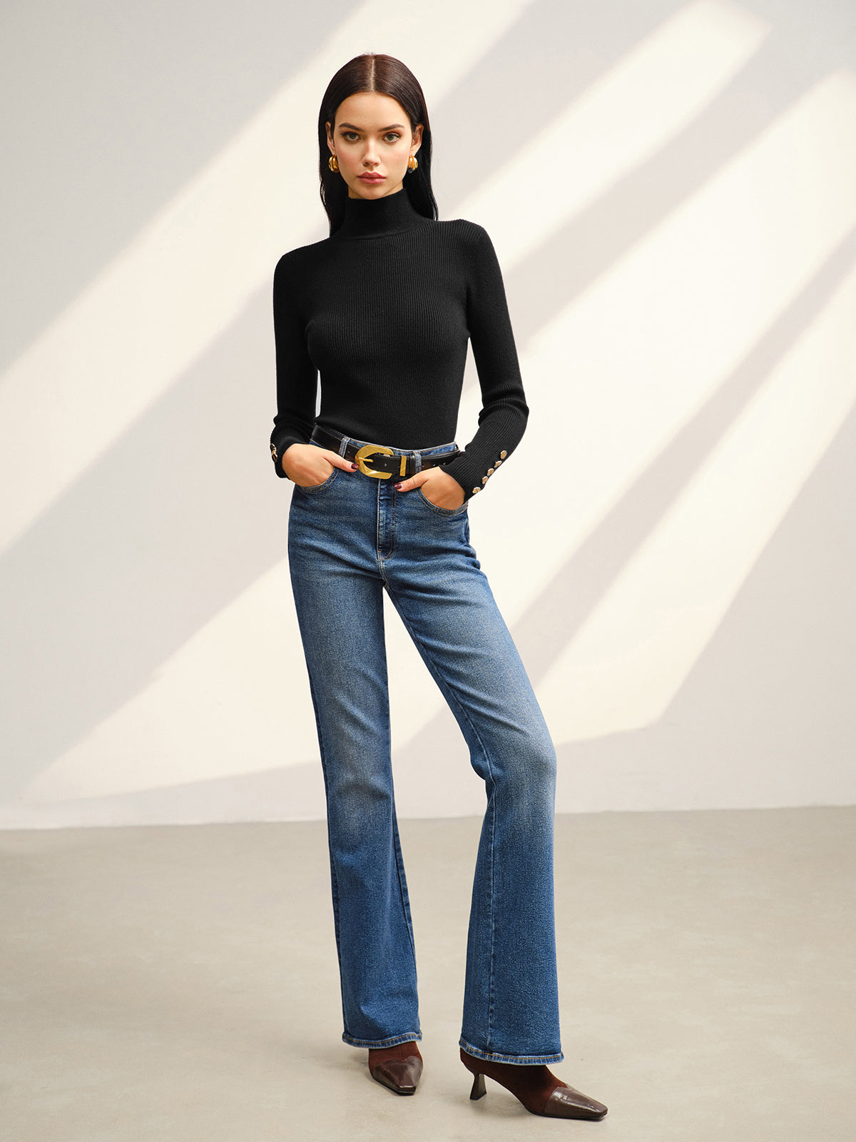 Çok Yönlü Mock Neck Skinny Kazak