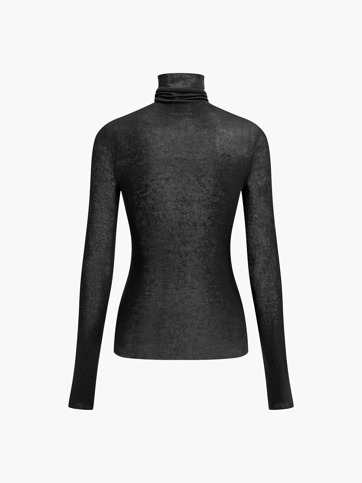 Wool Blend High Neck Transparent Sweater