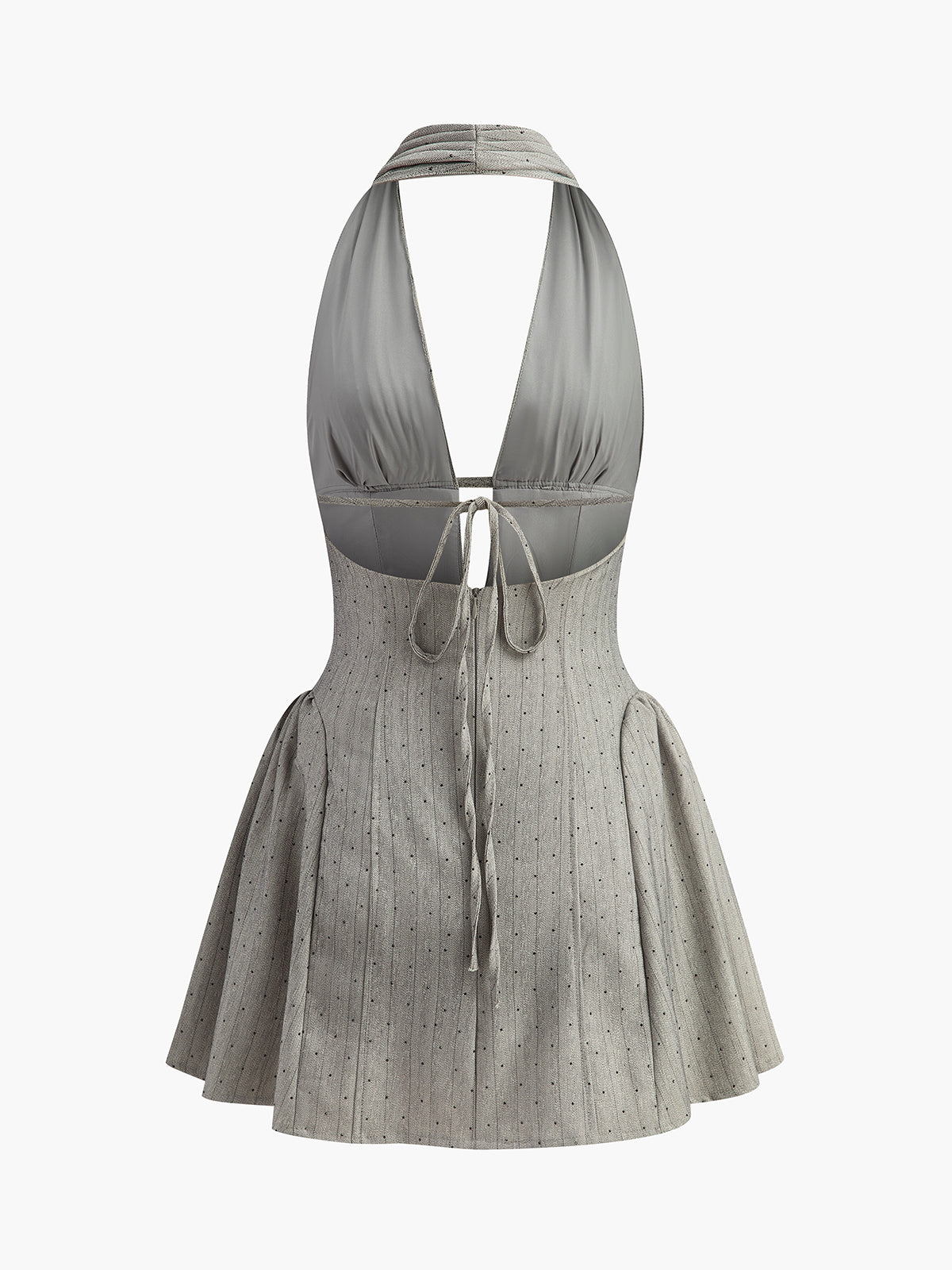 Back Tied Pleated Dress