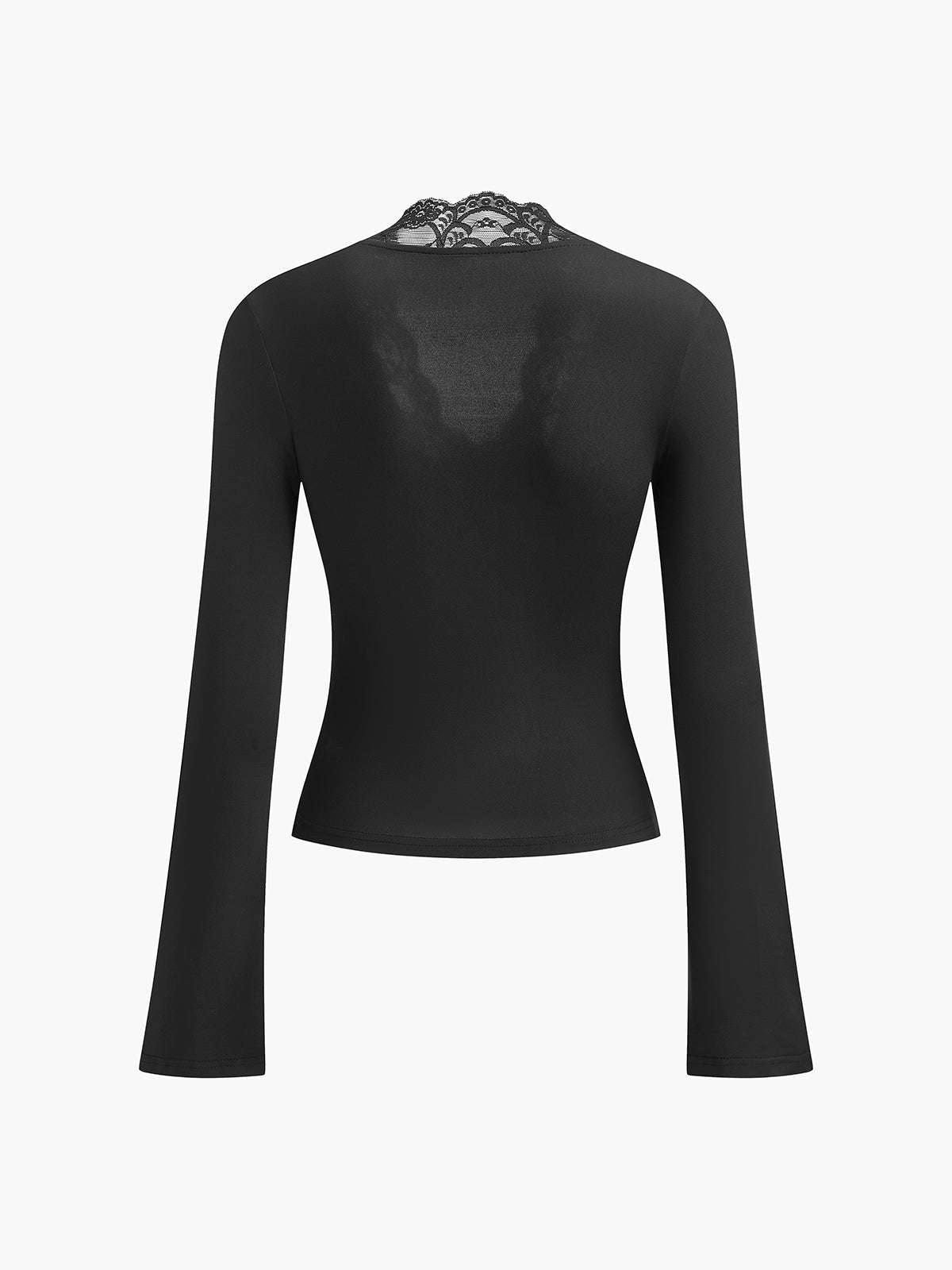 Lace Appliqué V-Neck T-Shirt