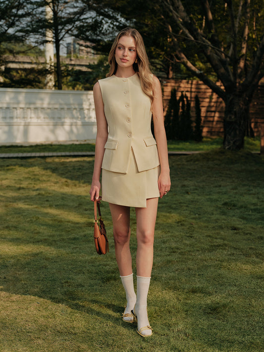 Şık Düğmeli Kaban Yelek