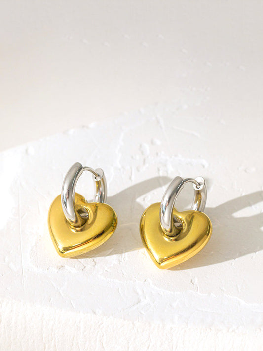 2 adet Zıt Kalp Damla Küpe