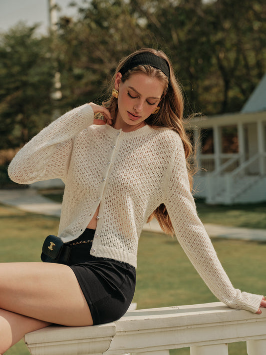 Düğmeli Ön Kıvrım Hırka