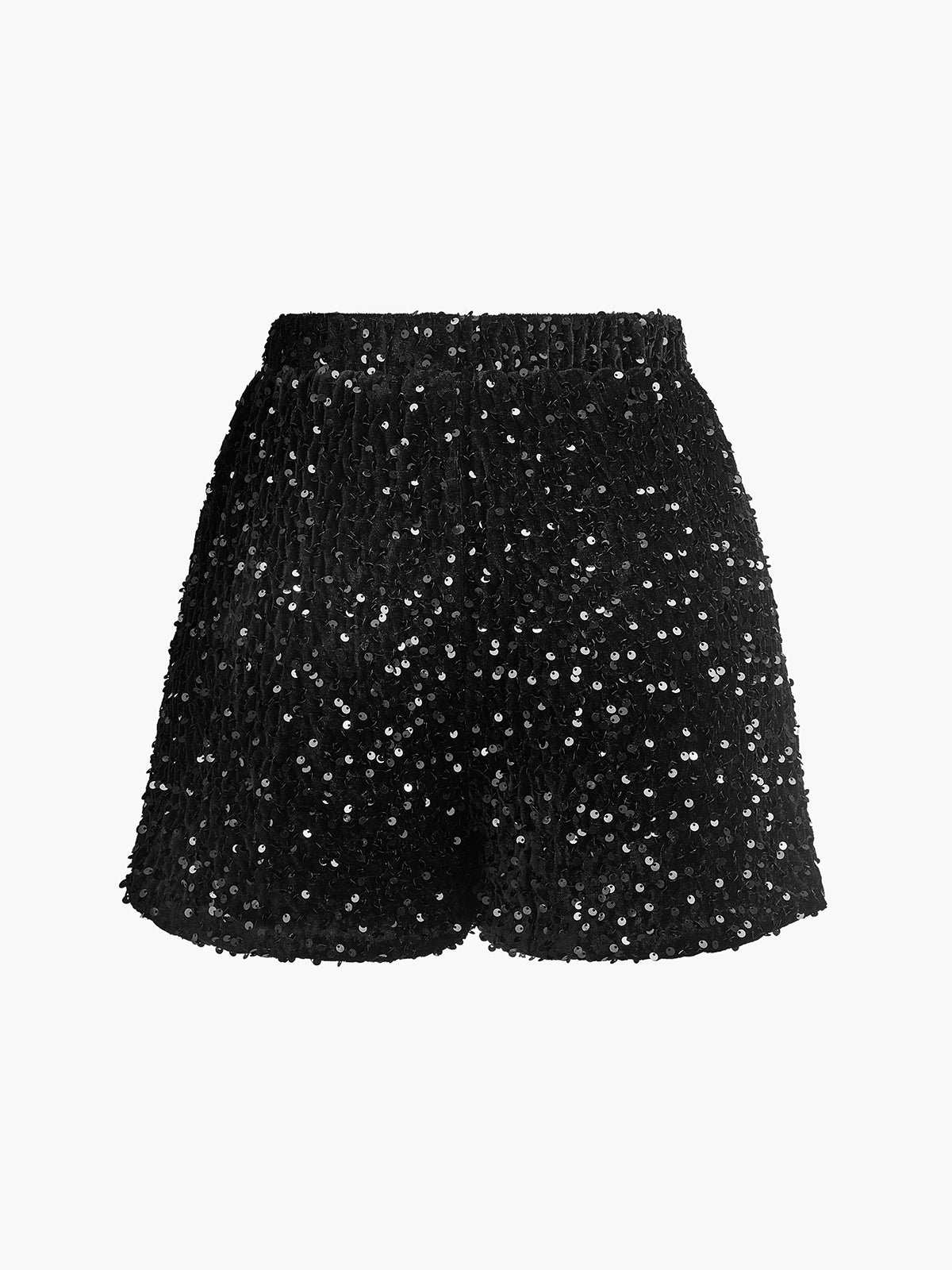 Lastik Bel Sequins Şortlar