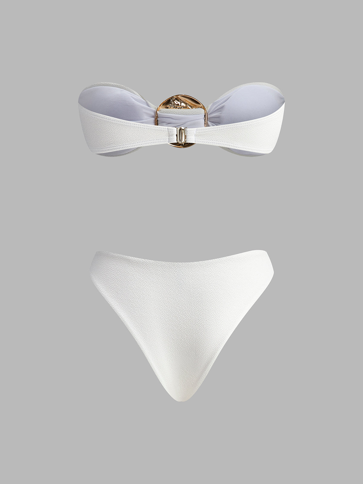 Altın Detaylı Bikini ve Pareo Seti