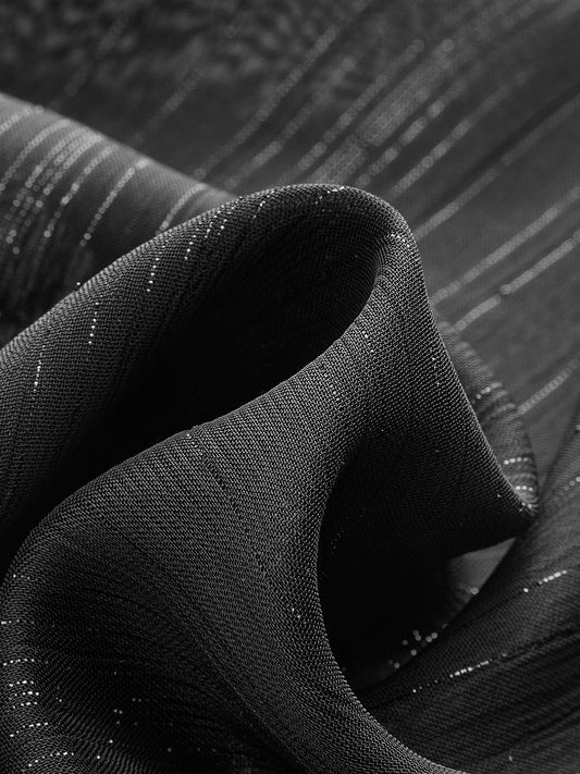 Yarı Şeffaf Kravat Yaka Şifon Bluz