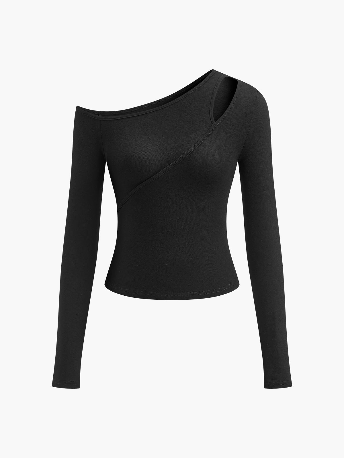 Asimetrik Off Shoulder Slinky Uzun Kollu Gömlek