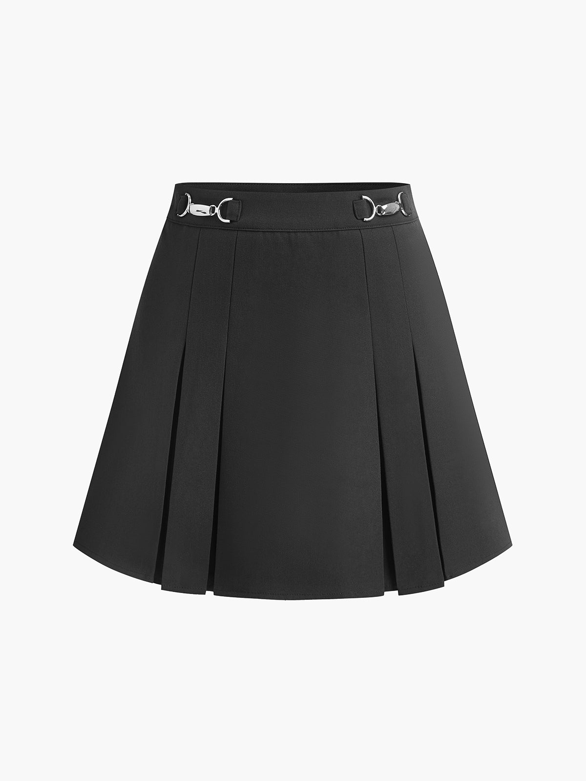 Metal-Belt Fırfırlı Mini Etek