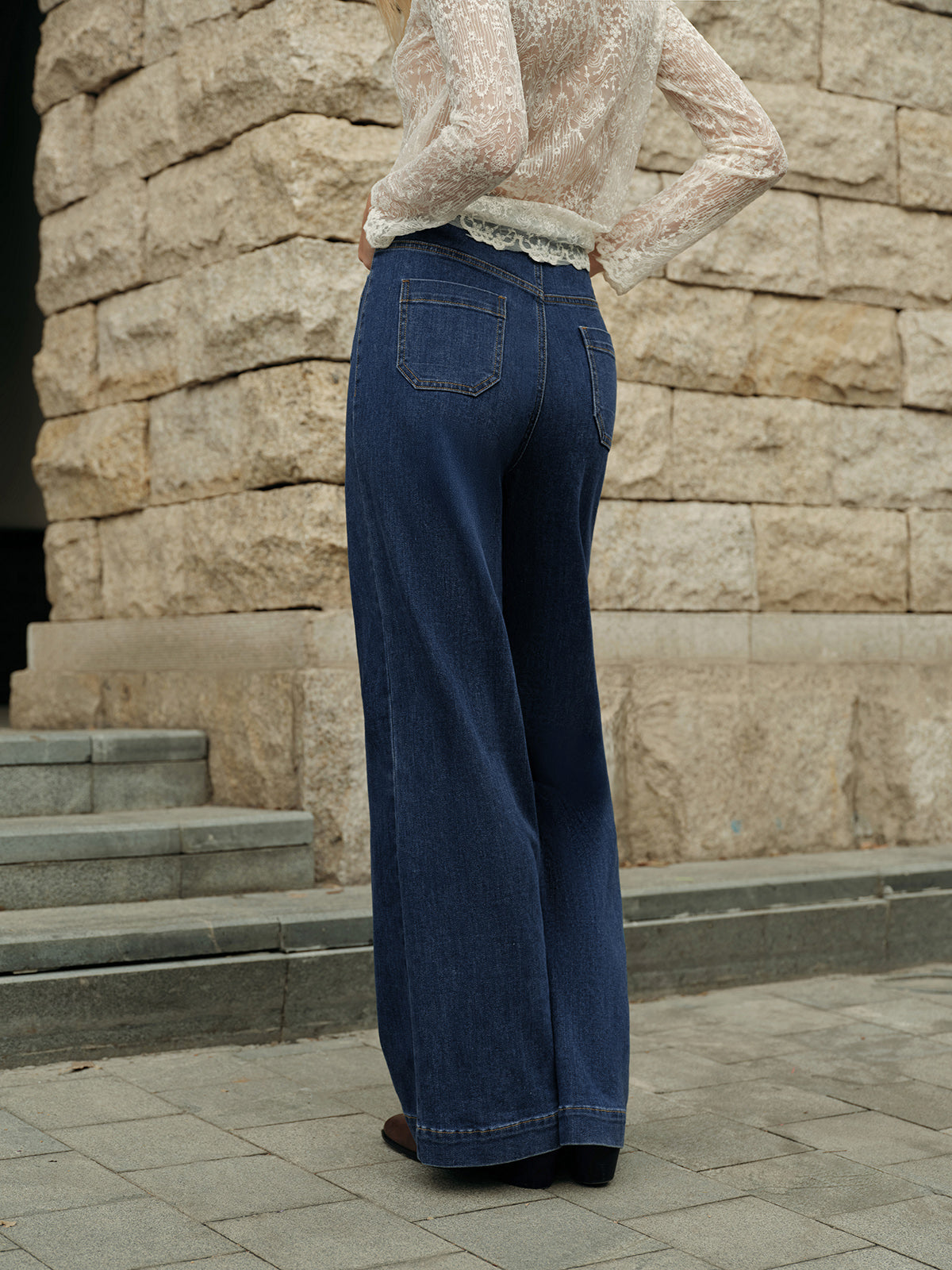 Yüksek Bel Açık Paça Jean