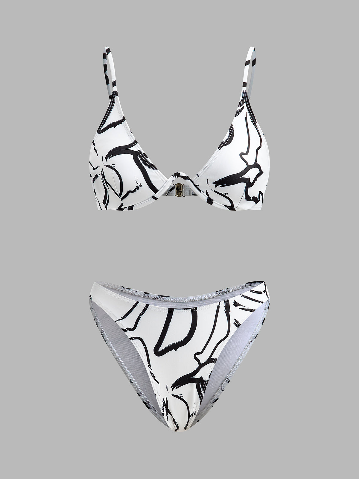 Özet Desenli Üçgen Bikini Seti