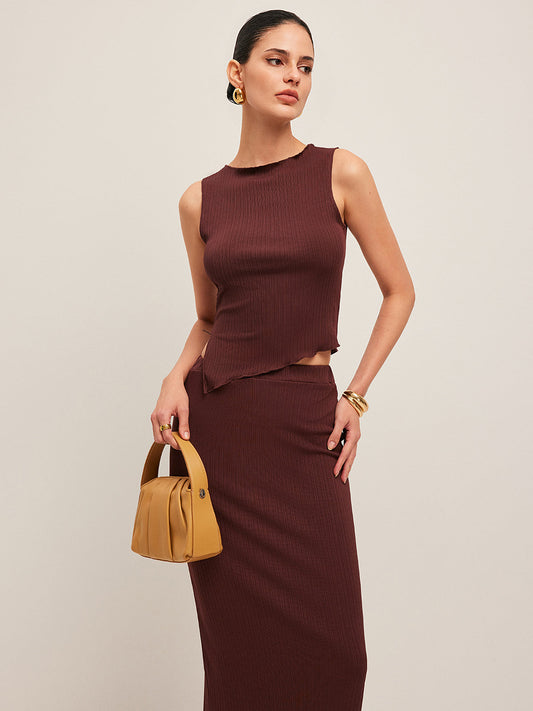 Asimetrik Kenar Ribanalı Etek Takımı