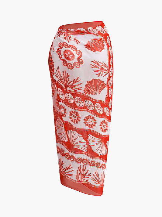 Şifon Baskılı Pareo Etek