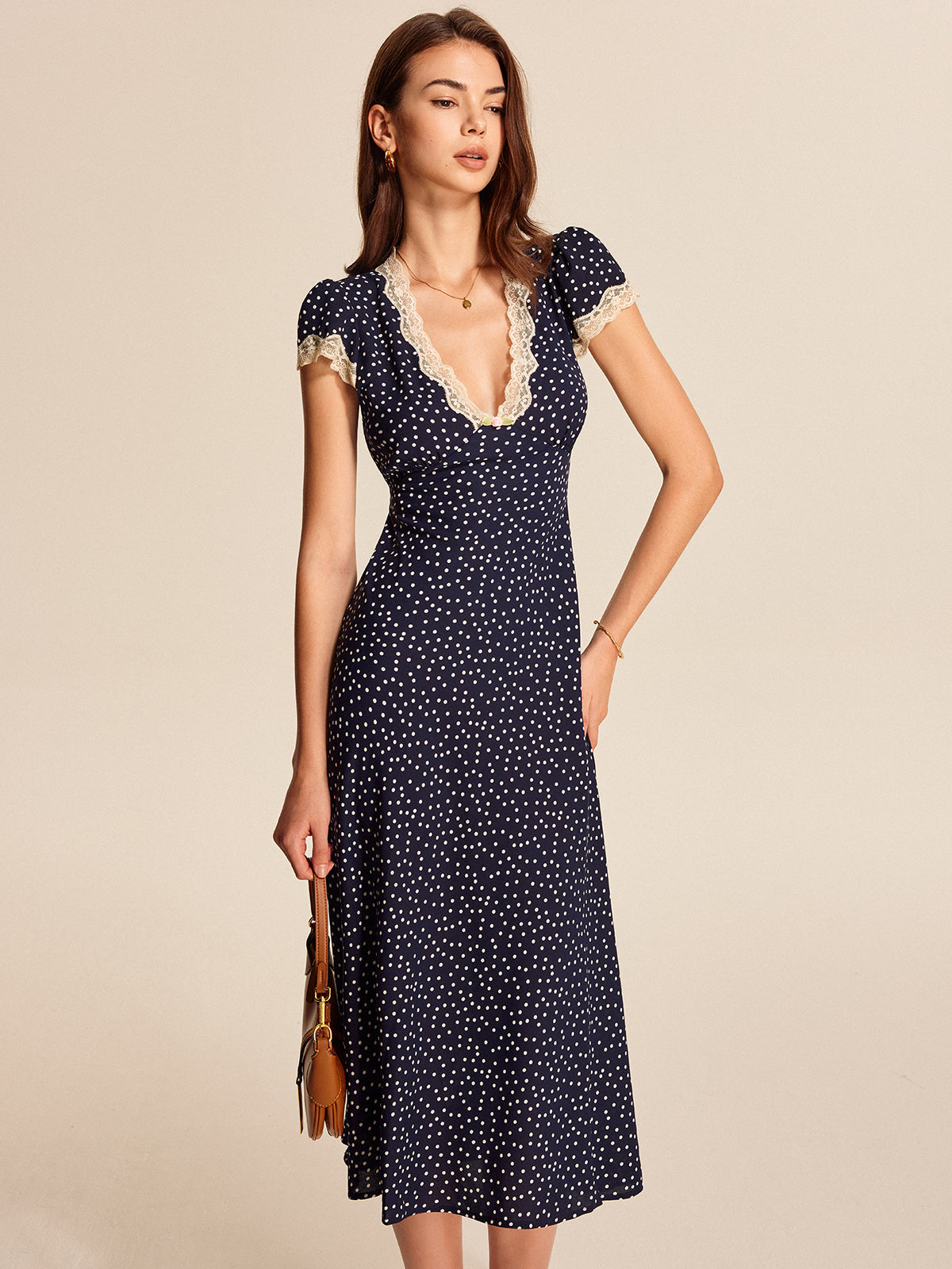 Bag Lace Edge Detailed Dress