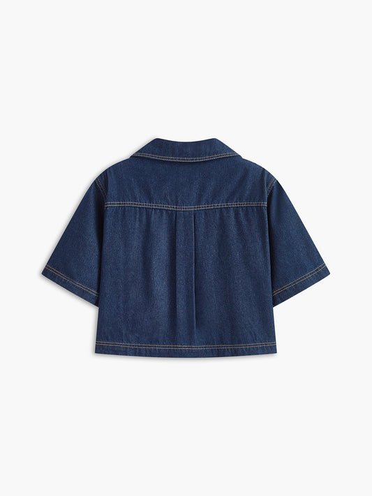 Denim Pocket Detailed Short Set