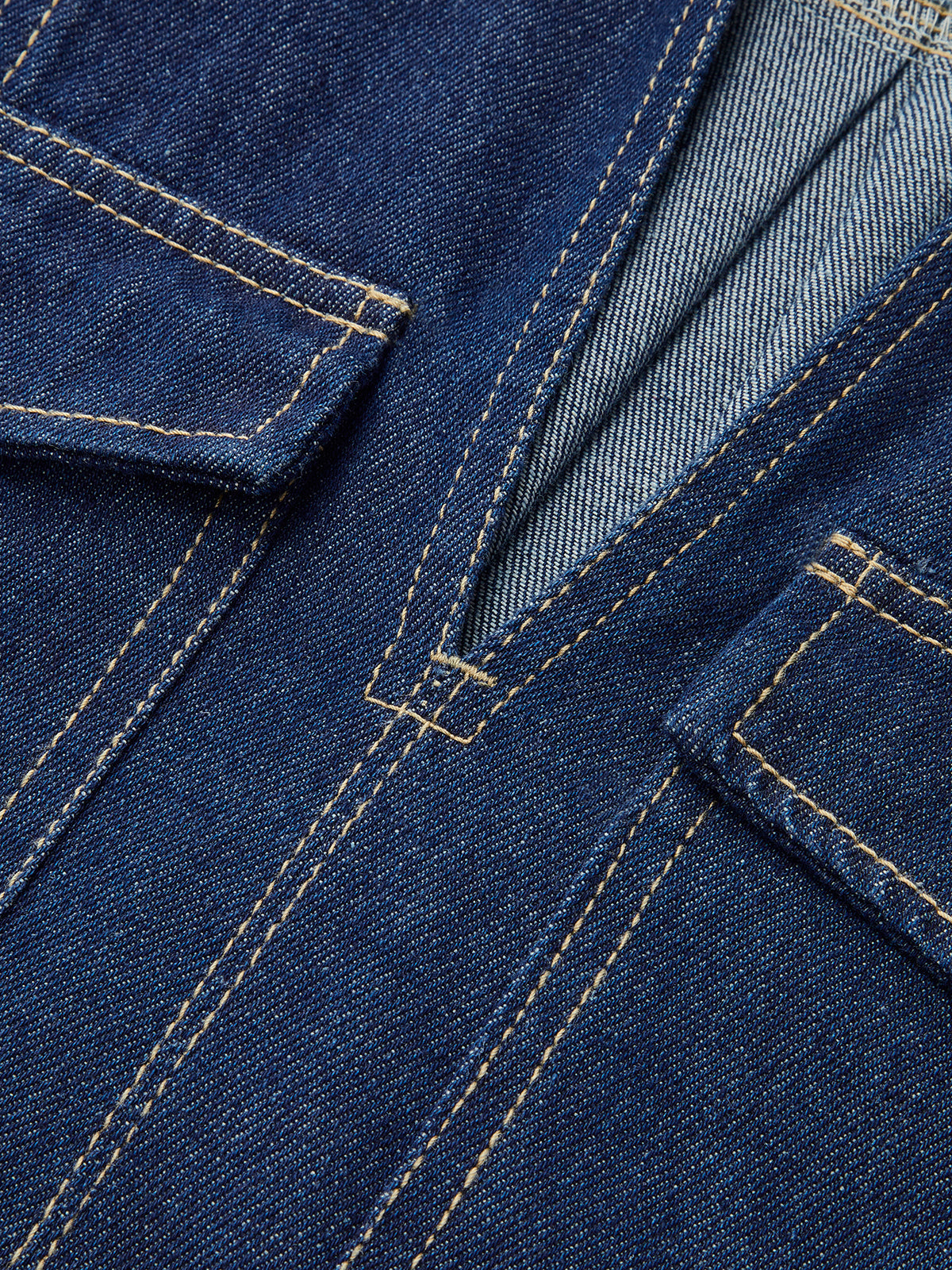 Denim Pocket Detailed Short Set