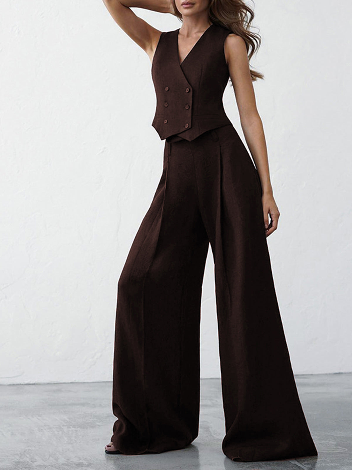 Minimalist Keten İki Parça Pantolon Takımı
