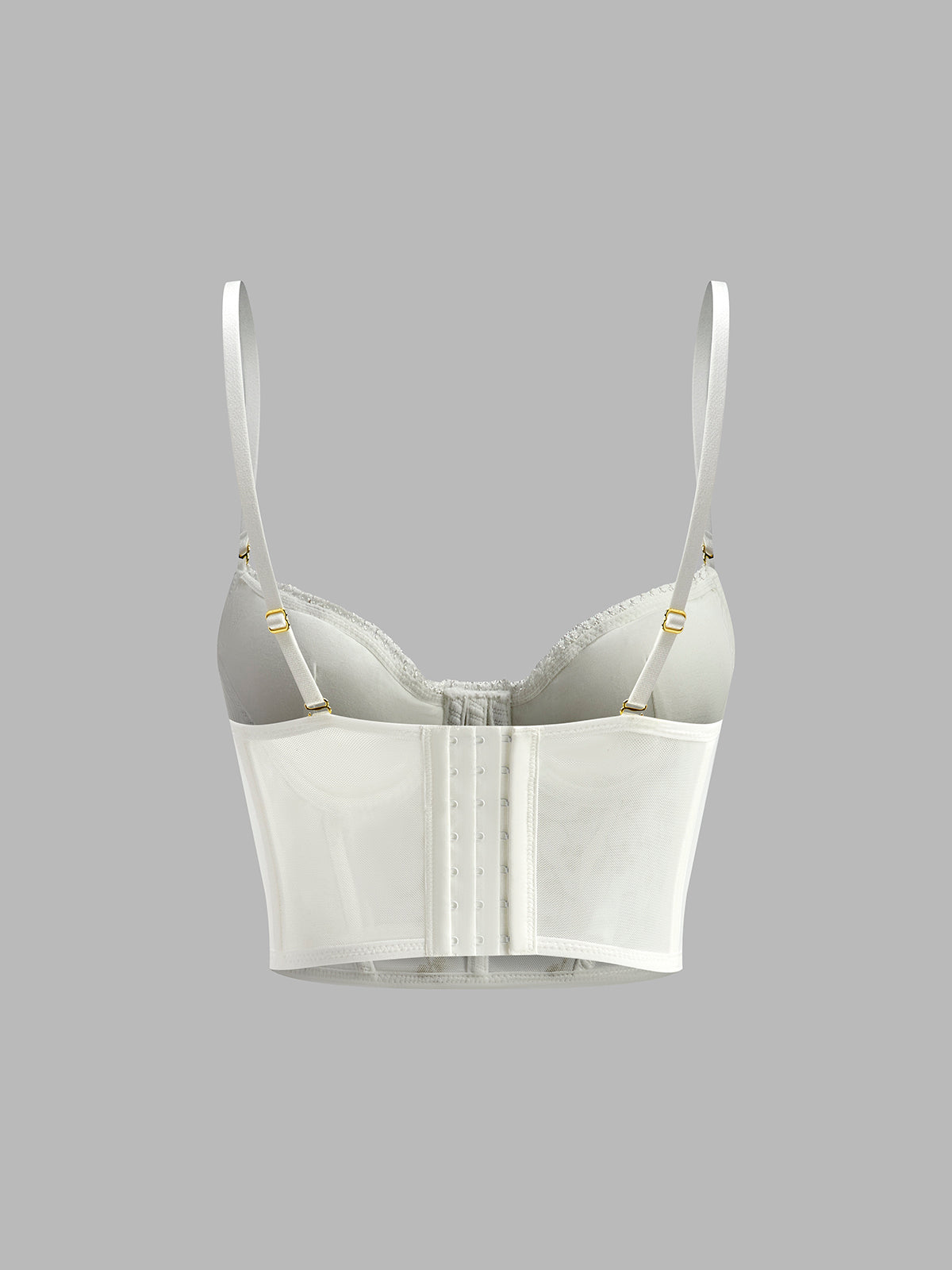 Floral Semi-Transparent Mesh Lace Corset Top