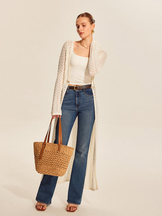 Dantel Örgü Metal Ayrıntılı Hırka