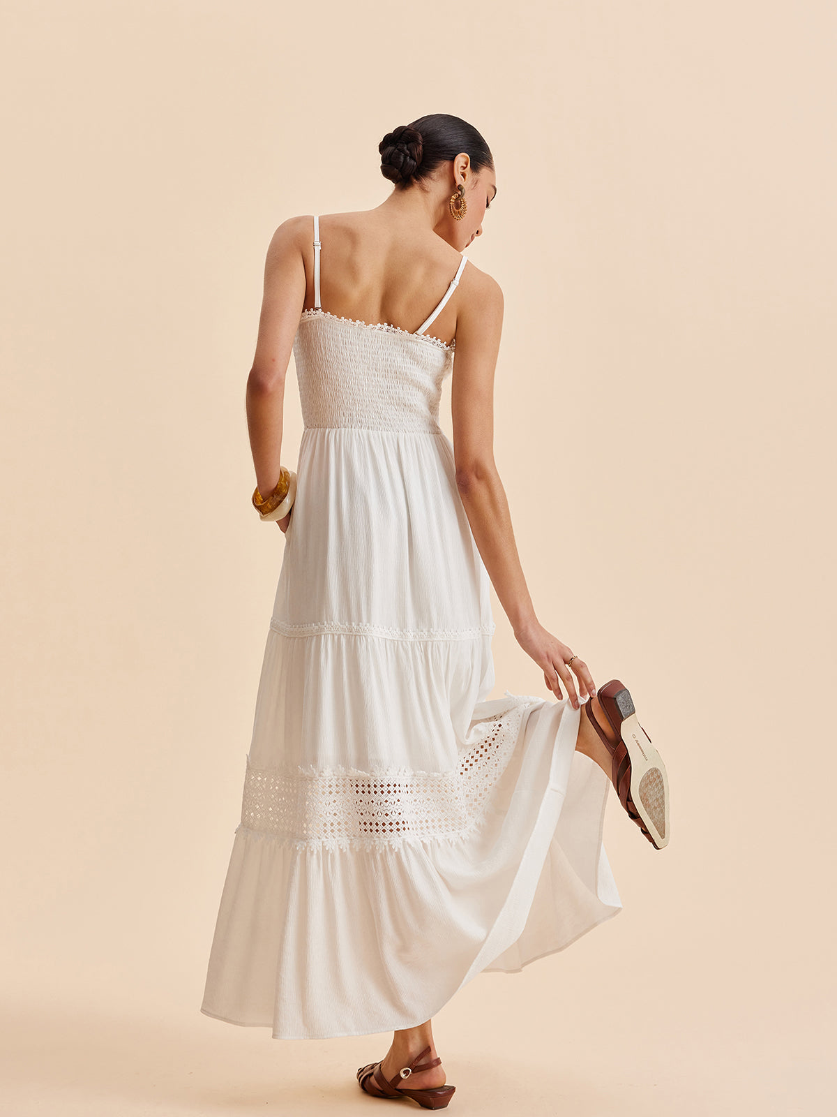 Smocked Askılı Elbise