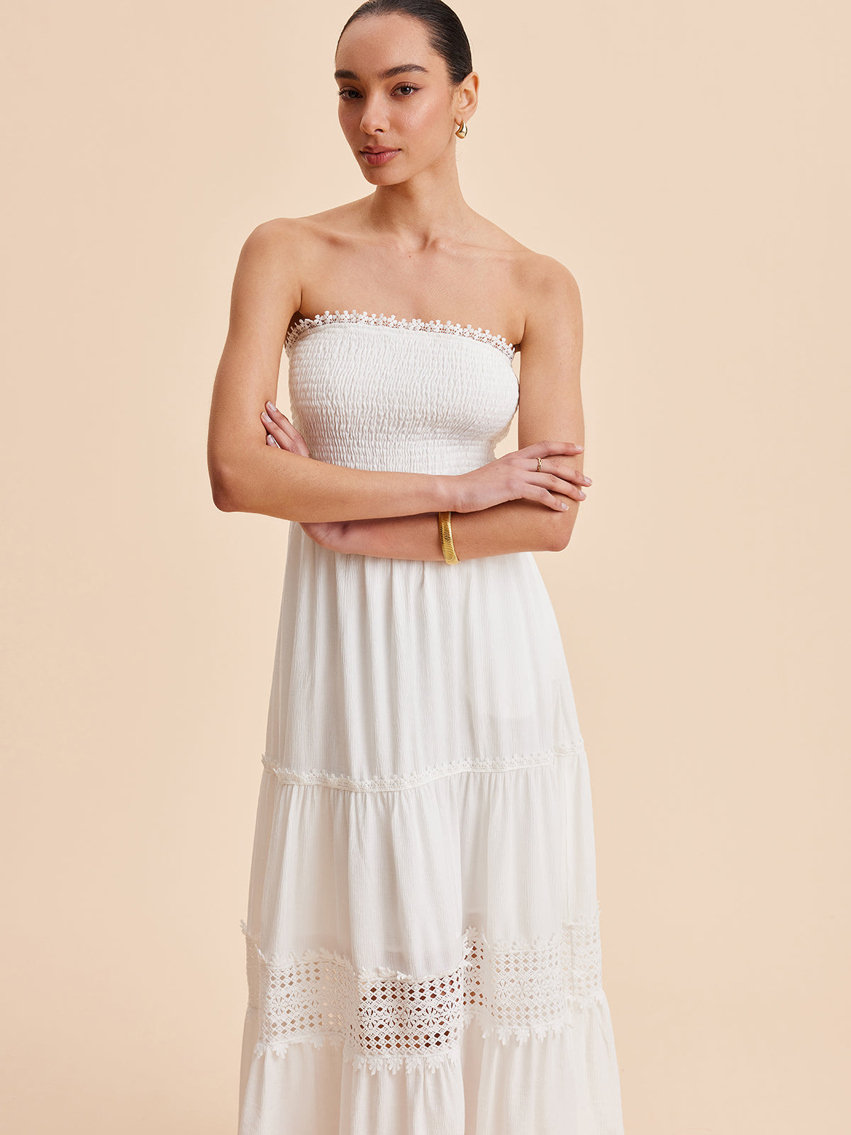 Smocked Askılı Elbise