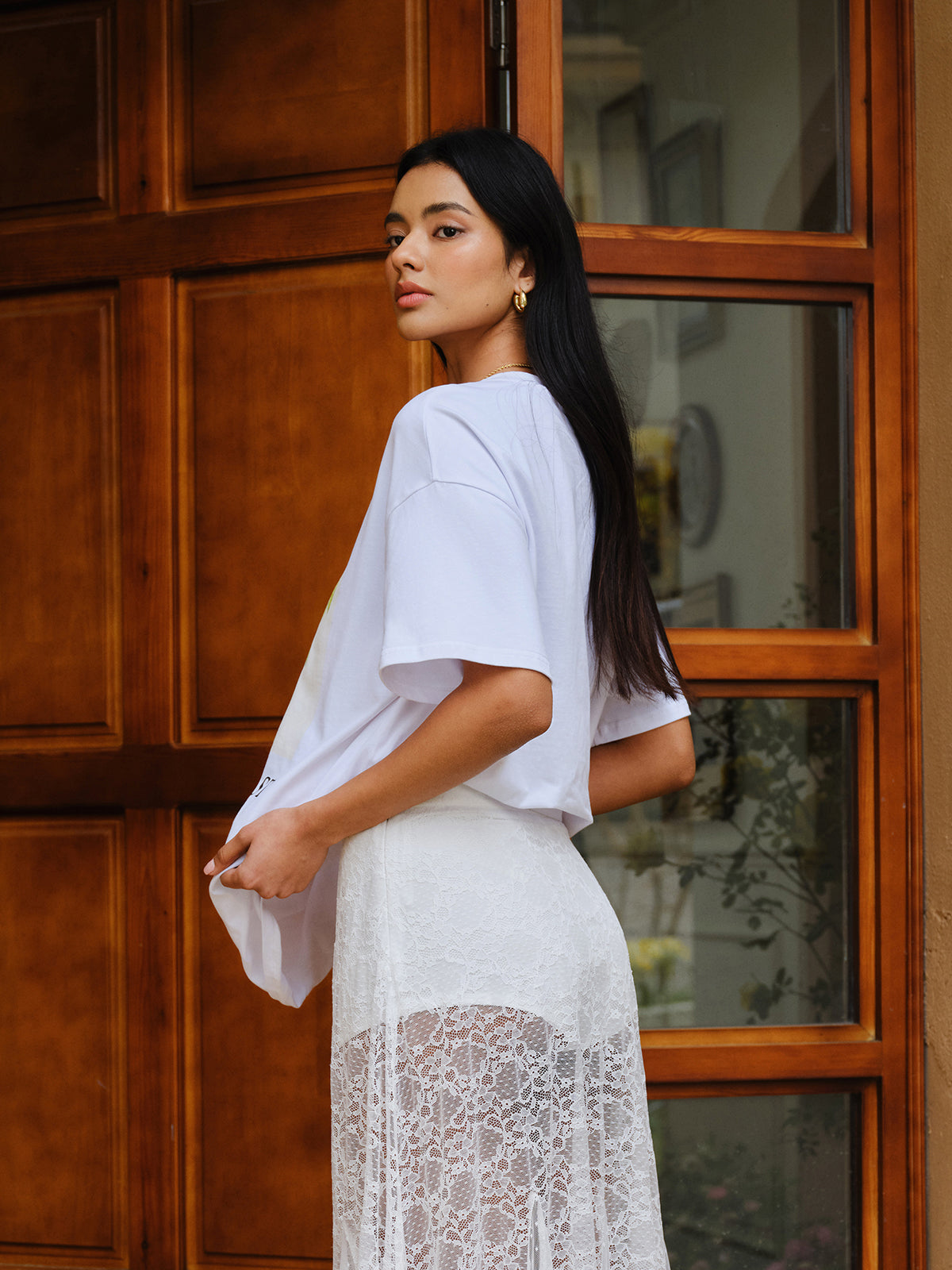 Pamuk Baskı Oversized Tişört