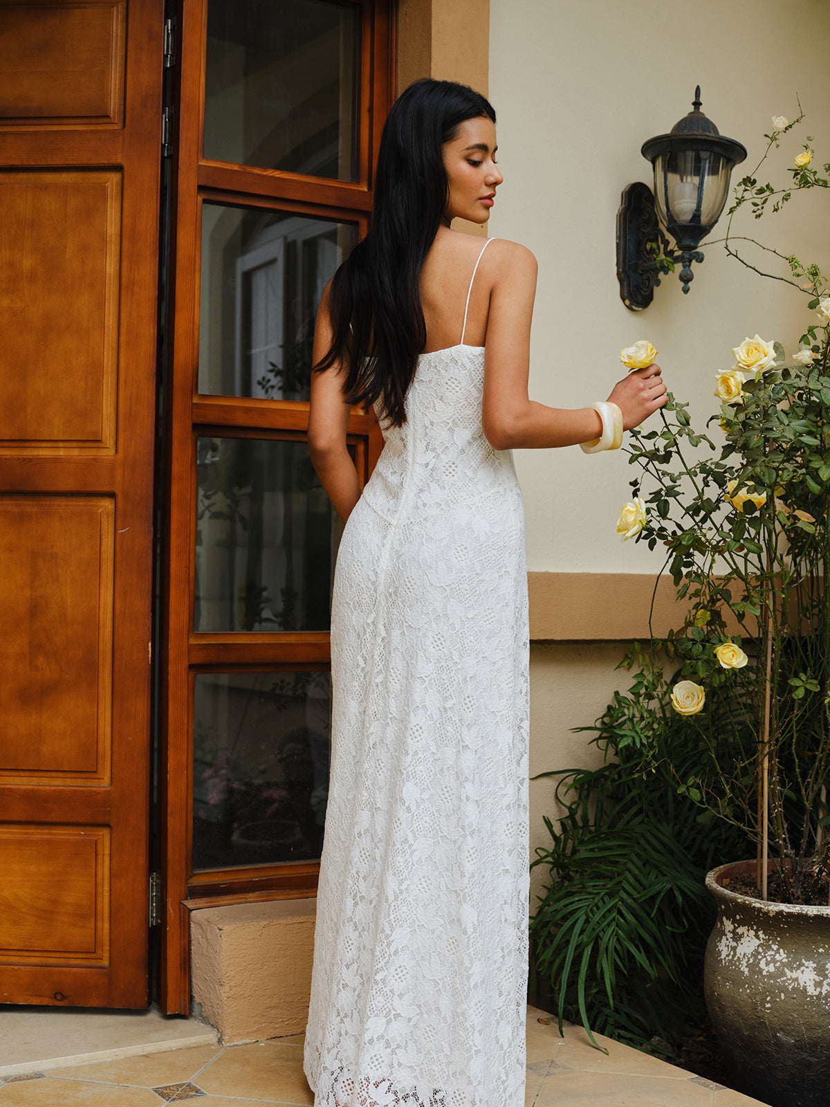 Dantel Spagetti Askılı Elbise