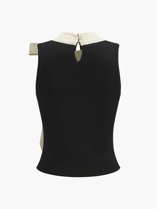 Renk Bloklu Kemerli Süveter