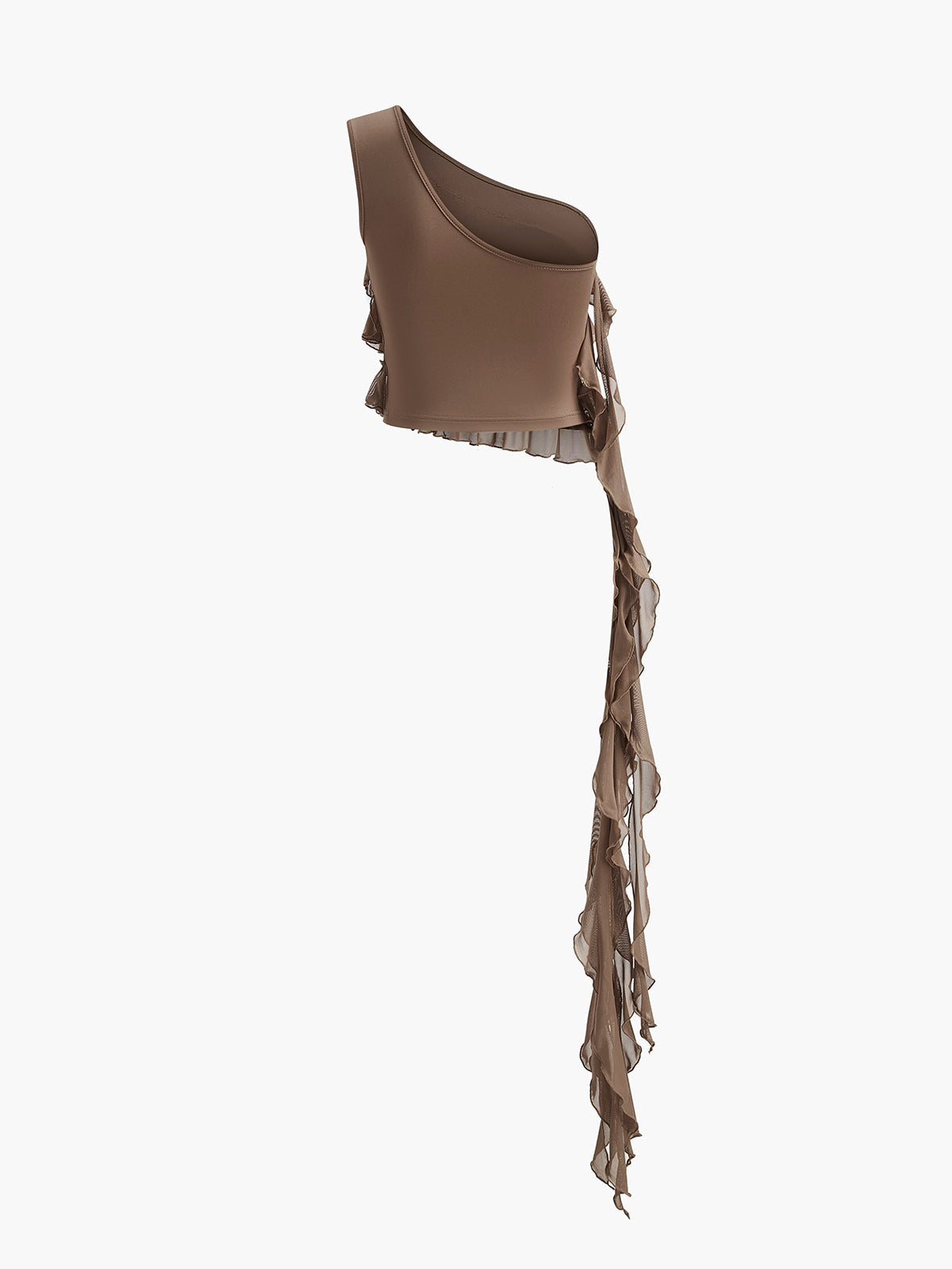 Tek Omuz Ruffled Rosette Detaylı Bluz